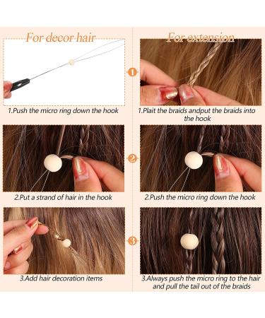 20-Piece Hair Extension Loop Needle Threader Set - DIY Hook Tool for Hair & Feather Extensions - Black Loop Tools - Buy Online on SooperMarket.com