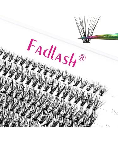 Fadlash 14mm D Curl Cluster Eyelash Extensions - 30 Root Individual Lashes, 0.07mm Thickness - Buy Online on SooperMarket.com
