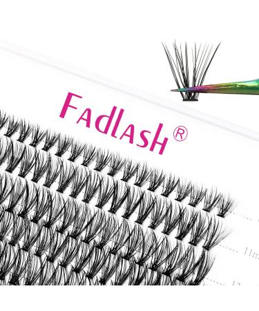 Individual Lashes Fadlash Cluster Eyelashes Extension 30 Root 0.07mm D Curl 8-15mm Mixed Length Eyelashes Individual Cluster Lashes Self-Application DIY Lashes Extensions 8-15mm 30D-0.07-D