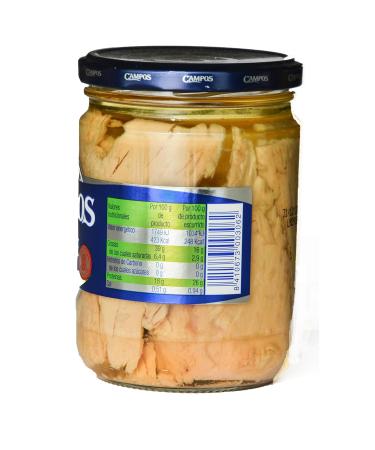 Buy Campos White Tuna in Olive Oil - 400g Glass Jar | Perfect for Salads & Starters | Gourmet International Shipping - Buy Online on SooperMarket.com