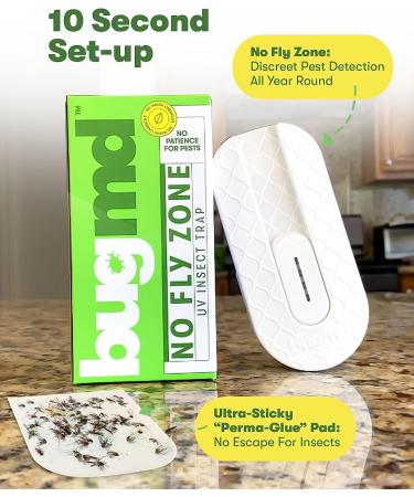 BugMD No Fly Zone UV Bug Zapper - Refillable Mosquito & Flying Insect Trap - Buy Online on SooperMarket.com