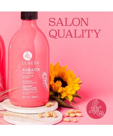 Luseta Keratin Shampoo for Dry Damaged Hair Smoothing & Nourishing Formula for Color Treated Hair | 16.9 Oz - Shop Now - Buy Online on SooperMarket.com