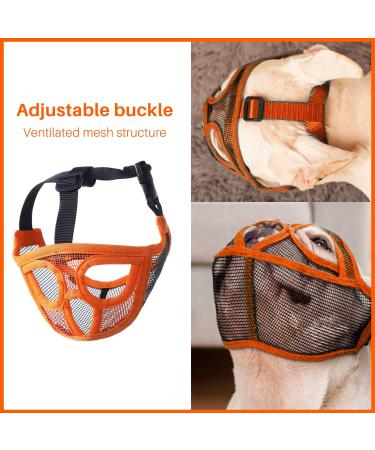 Singwow Short Snout Dog Muzzle Bulldog Muzzle Breathable Adjustable Mesh Mask for Flat Faced Dog Anti Bitting Chewing Barking (L) - Buy Online on SooperMarket.com