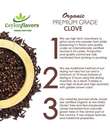 Organic Premium Whole Cloves (8.8 oz) - Handpicked for Quality - Buy Online on SooperMarket.com