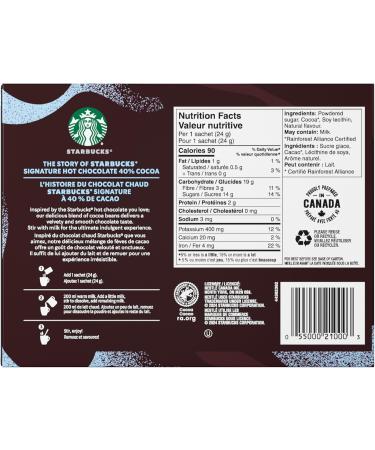 SIGNATURE HOT CHOCOLATE 40% Cocoa Single-serve Sachets Prepared in Canada Rainforest Alliance Sustainably Sourced Cocoa No Artificial Flavours Colours Or Sweeteners - Buy Online on SooperMarket.com