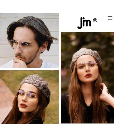 JM Plane Blue Light Blocking Glasses - Anti-Glare Computer Eyewear for Men & Women | Stylish Gunmetal Frame & Black Temple Tips - Buy Online on SooperMarket.com