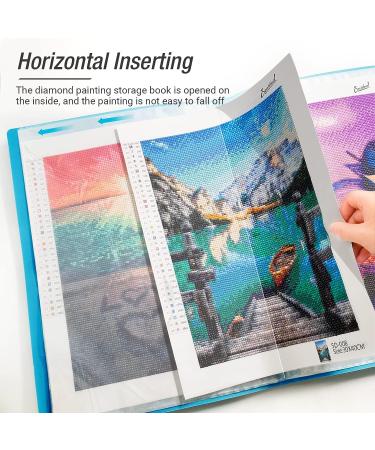 Bougimal Diamond Painting Storage Book with 20 Pockets - A3 12x16 Inches, Blue-3 - Diamond Art Accessories for Artwork Display and Protection - Buy Online on SooperMarket.com
