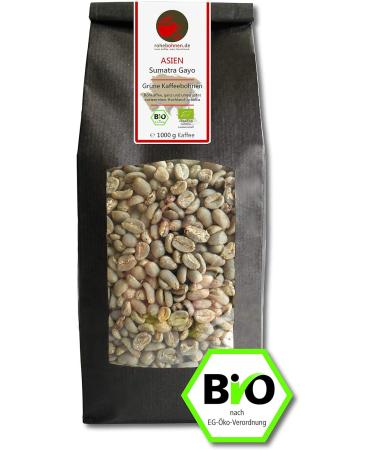 Organic Green Coffee Beans Sumatra Gayo 1000g - Premium Highland Raw Coffee Beans - Buy Online on SooperMarket.com