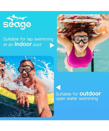 Anti-Fog UV Protection Swim Goggles for Adults and Youth - Clear Vision, No Leaking - Black/Clear - Buy Online on SooperMarket.com