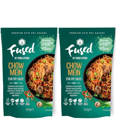 Fused Chow Mein Sauce - Ready to Use Stir Fry Sauce for Chow Mein Noodles - No Refined Sugars Artificial Preservatives Additives or MSG - 2 x 121g Pouches (2 Servings per Pouch)
