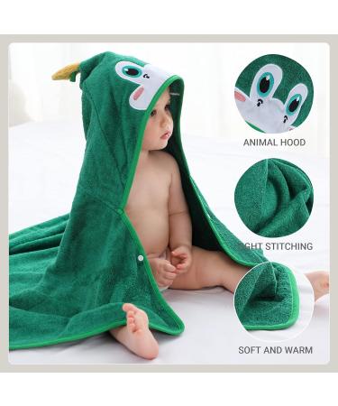 Bamboo Hooded Baby Bath Towel | Toddler Wearable Blanket | Dinosaur Bathrobe - Large Size 75x100cm - Buy Online on SooperMarket.com