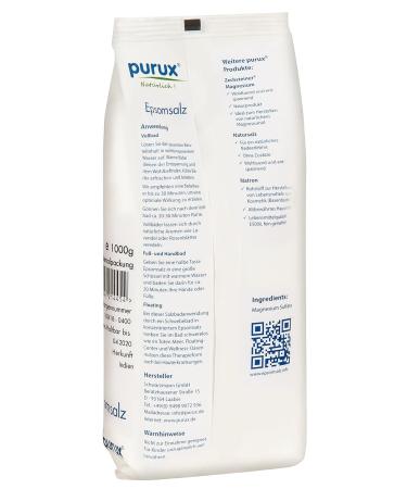 Purux Epsom Salt 2.5kg - Sustainably Packaged Magnesium Sulfate Bath Salt for Relaxation & Wellness | International Shipping - Buy Online on SooperMarket.com