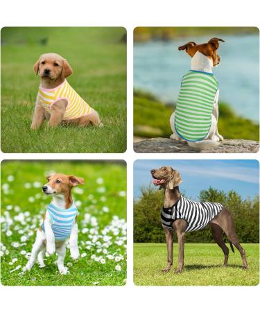 4-Pack Cotton Dog T Shirt Striped Dog Shirt Puppy T-Shirts Dogs Summer Basic T-Shirt for Medium Large dogs Striped Medium - Buy Online on SooperMarket.com