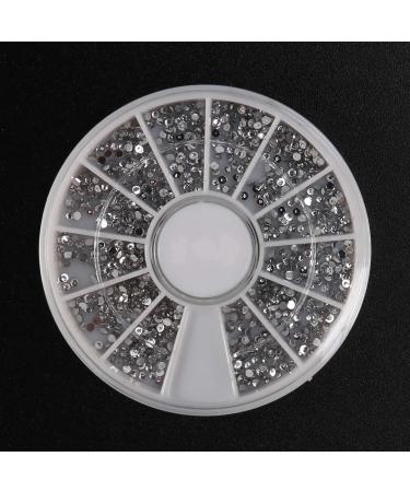 Bcowtte 2X Silver Rhinestones Boxes Crystal Nail Manicure Nail 1.5 MM Wheel - Buy Online on SooperMarket.com