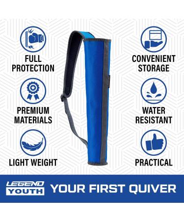 Legend Arrow Quiver - Arrow Case for 16 Arrows - Blue - For Kids and Adults - Left or Right-Handed - Archery Sling Carry Case - Buy Online on SooperMarket.com