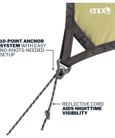 ENO HouseFly Rain Tarp - Ultralight Camping Tarp in Lichen | Standard Packaging - Buy Online on SooperMarket.com