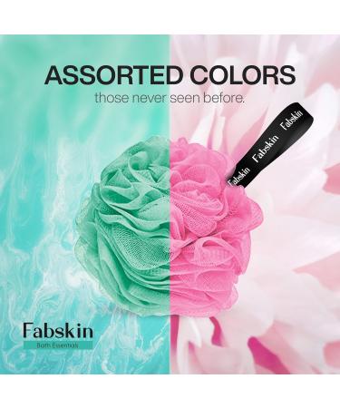 Luxury Bathing Round Loofah for Men & Women - Aqua & Pink | Enhance Your Shower Experience - Buy Online on SooperMarket.com