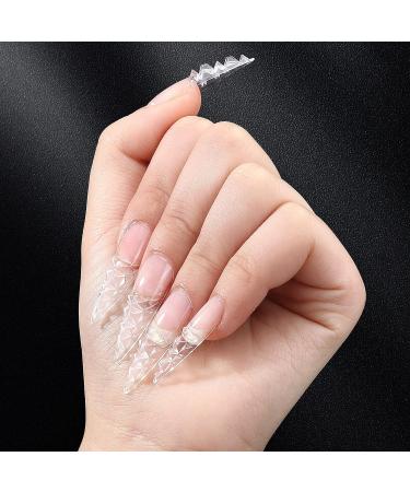 500PCS Quaferen Clear Glaze Stiletto Nail Tips - Long Full Cover for Acrylic Nails - Professional Curved Extension Tips for Nail Art Salon - Buy Online on SooperMarket.com