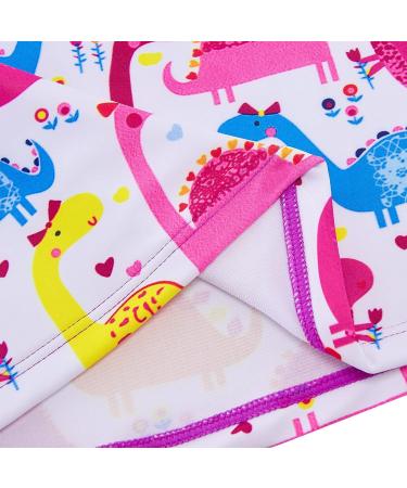 Girls Purple Dinosaur Two Piece Swimsuit Set | UPF 50+ Protection | Ages 4-10 - Buy Online on SooperMarket.com