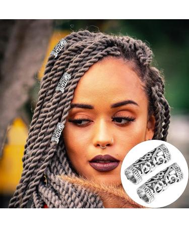 Hair 6pcs Dreadlocks Rings Hair Tube Hollow Out Hair Cuffs Hair Accessories Hair Tube Jewelry Silver - Buy Online on SooperMarket.com