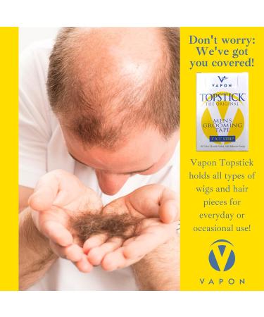 Vapon Topstick - Original Men's Grooming Tape | Clear Double-Sided Tape for Toupees & Wigs | 150 Count (3 Boxes) | Strong Adhesive Strips & Bonus Key Chain - International Shipping Available - Buy Online on SooperMarket.com