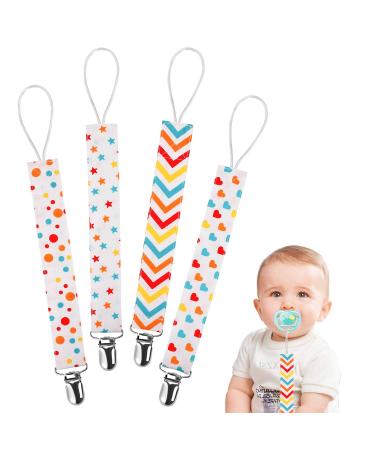 Pacifier chain cotton pacifier band baby pacifier chains for newborn girls and boys bib triangular triangle sucker pacifier 4 pieces ct