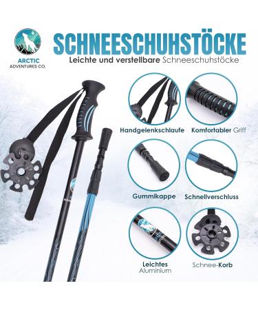 Buy Arctic Adventures Co. Lightweight Aluminum Snowshoes for Men & Women - Adjustable Sizes & Trekking Poles | International Shipping - Buy Online on SooperMarket.com