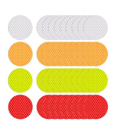 NyxSeat 40 pieces Round Reflectioning stickers reflective night warning stickers point -shaped reflective band stickers reflective backpack stickers suitable for cars and motorcycles