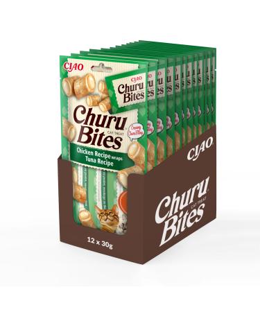 Inaba churu bites - cat treats for feeding from the hand - crispy pockets with a creamy filling - tuna tuna 30 g (1 Pack)