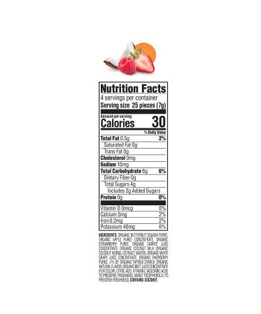 Organic Happy Creamies Family Veggie & Fruit Snacks with Coconut Milk - Strawberry Raspberry Carrot - 1oz (Pack of 8) - Buy Online on SooperMarket.com