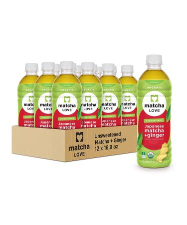Matcha Love Organic Matcha & Green Tea, Ginger - 15.9oz (Pack of 12) - USDA Certified, Unsweetened, Zero Calories - Buy Online on SooperMarket.com
