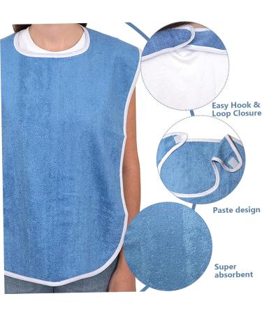 Bibs for Adults Adult Bibs for Eating 5PCS Absorbent Large Adult Bibs for Elderly Women Men Terry Cloth Bibs with Loop Closure Clothing Protectors - Buy Online on SooperMarket.com