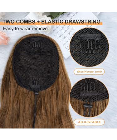 YEESHEDO Brown Long Wavy Ponytail Hair Extension - 26 Dirty Blonde Synthetic Clip-in Hairpiece for Women - Buy Online on SooperMarket.com