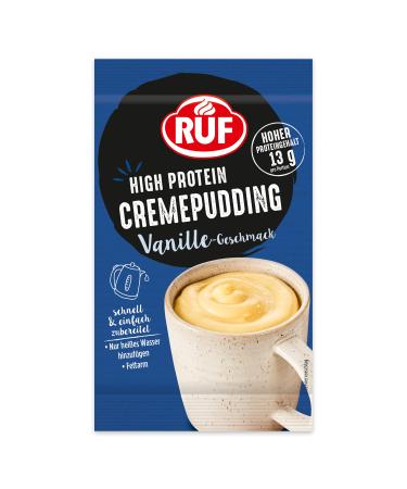 Ruf High protein cream pudding vanilla taste vanilla pudding from the cup with 13g protein per portion simple preparation gluten-free 1 x 59g vanilla 1 Pack 1x59g