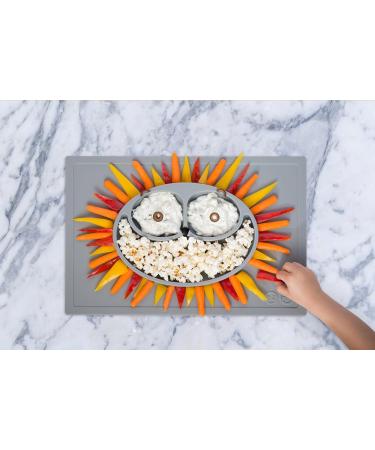 ezpz Happy Mat (Pewter) - Silicone Suction Plate for Toddlers & Preschoolers - Divided Dishwasher Safe Placemat - 24 Months - Buy Online on SooperMarket.com