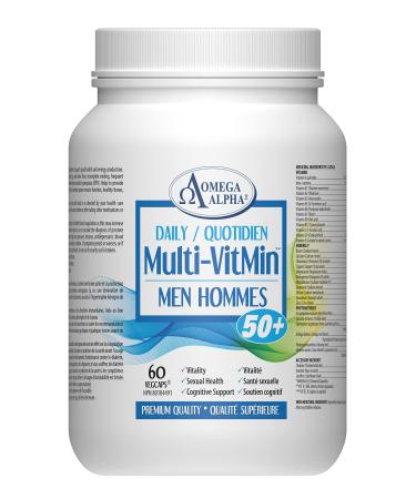 Omega Alpha Daily Multi-VitMin Men 50+ - Multi-vitamin and multi-mineral supplement-60 Caps