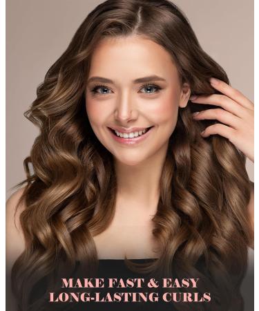 1 1/4 Inch Tourmaline Ceramic Curling Iron with LCD Display - Dual Voltage Includes Glove Comb Clips & Pad for Long Hair | International Shipping - Buy Online on SooperMarket.com