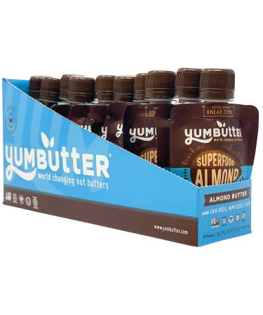 Superfood Almond Butter Packets by Yumbutter, Individual Snacks, Gluten Free, Vegan, Non-GMO, 1.8oz Packet (Pack of 10)