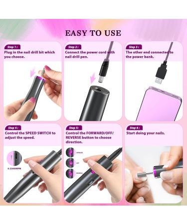 Zoccee 11-in-1 Electric Nail Cutter with LED Light - Gel & Acrylic Nail Manicure Set 22000 RPM Gray - International Shipping Available - Buy Online on SooperMarket.com