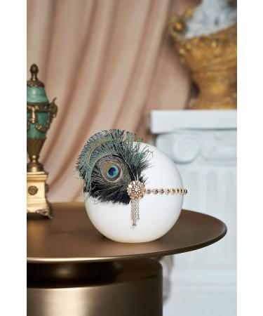 BABEYOND 1920s Feather Headband Peacock Feather Headpiece Vintage 1920s Flapper Headband Feather Crystal Headband Great Gatsby Costume Accessories Roaring 20's Accessories (Black) - Buy Online on SooperMarket.com