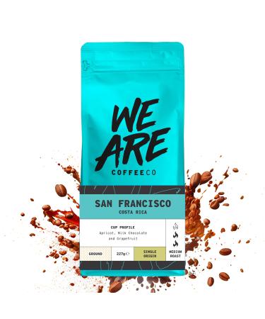 Coffee Ground for Cafetiere 227g Bag Costa Rica Ground Coffee Chocolate & Fruits Notes 100% Arabica Medium Roast Speciality Freshly Roasted Single Origin (We Are Coffee Co) Ground Cafetiere 227 g (Pack of 1)