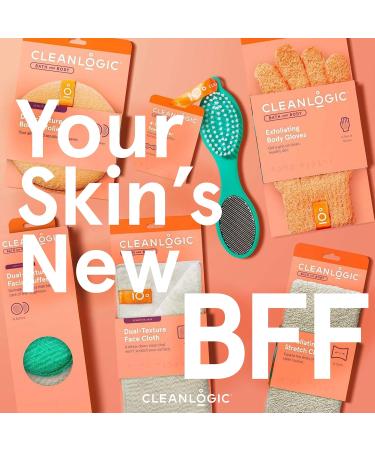 Cleanlogic Exfoliating Gloves - Reusable Body Exfoliator for Smooth, Clean Skin - Boost Circulation and Lymphatic Drainage - 3 Pairs - Buy Online on SooperMarket.com