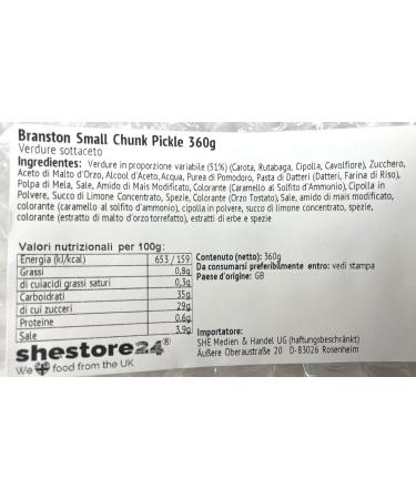 Branston Small Chunk Pickle 360G - Authentic Import from Shestore24 | International Shipping Available - Buy Online on SooperMarket.com