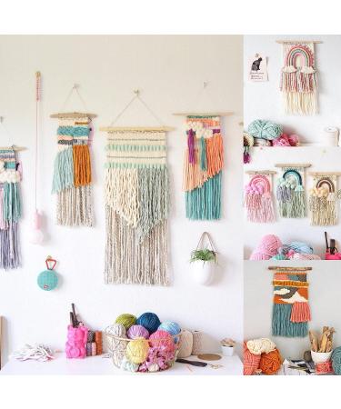 PURCOULEUR Weaving Loom Kit 25" H x 19" W Wooden Tapestry Looms with Extra-Large Frame Multi-Craft Knitting DIY Loom Art Crafts Supplies Develops Creativity Weaving Frame Loom with Stand for Beginner Old version - Buy Online on SooperMarket.com