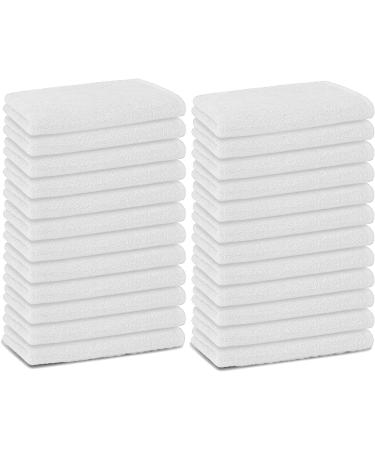 24 Pack SIMPLY LOFTY Salon Towels 16x26 Inch - 100% Ring Spun Cotton Hand Towels for Spa, Gym, Beauty Salon, and Home Hair Care - Highly Absorbent (White) - Buy Online on SooperMarket.com