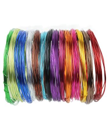 14 Rolls Colored Aluminum Craft Wire 1mm Flexible Metal Artistic Floral Jewelry Beading Wire for DIY Jewelry Craft Making, Each Roll 32.8 Feet, 14 Colors 18 Gauge/1mm 14Color-14PCS