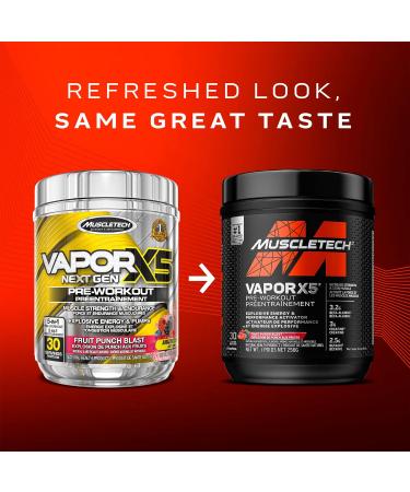 MuscleTech Pre Workout Powder MuscleTech Vapor X5 Pre-Workout Pre Workout Powder for Men & Women PreWorkout Energy Powder Drink Mix Pre-Workout Products Fruit Punch (30 Serv) (packaging may vary) Fruit Punch Blast - Buy Online on SooperMarket.com