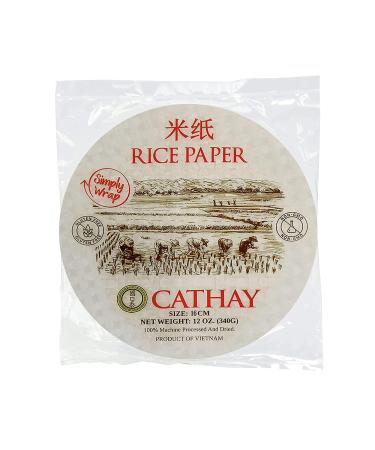 Cathay Fresh Spring Roll Rice Paper Wrappers Rice Paper Wrappers for Fresh Rolls-60 Sheets Non-GMO Gluten-Free Low Carb Vietnamese Summer Wrap with Natural Ingredients Veggie Wrap (Round 16cm)