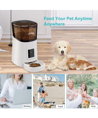 Video Automatic Pet Feeder with HD Camera  Food Dispenser for Cats and Dogs WiFi Smart Feeder with Camera 6L 2-Way Audio  Mobile Phone Control  Timed Feeder  Desiccant Bag Up to 8 Meals per Day White - Buy Online on SooperMarket.com