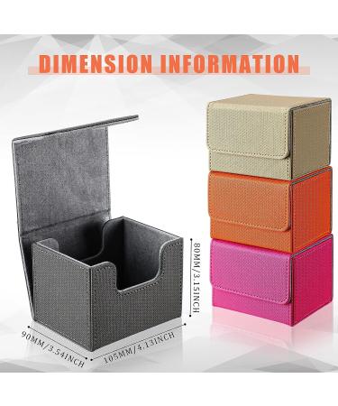 Yookeer 4-Piece Leather Deck Card Box Set for MTG Commander Decks - Gray, Orange, Pink, Horizontal - Buy Online on SooperMarket.com